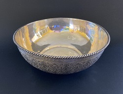 Large Antique Pavaresh Isfahan Silver Bowl