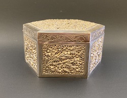 Paranakan china straits silver cricket box