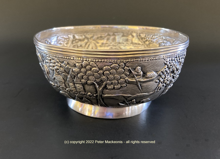 Antique Burmese Silver Bowl
