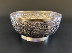 Antique Burmese silver bowl