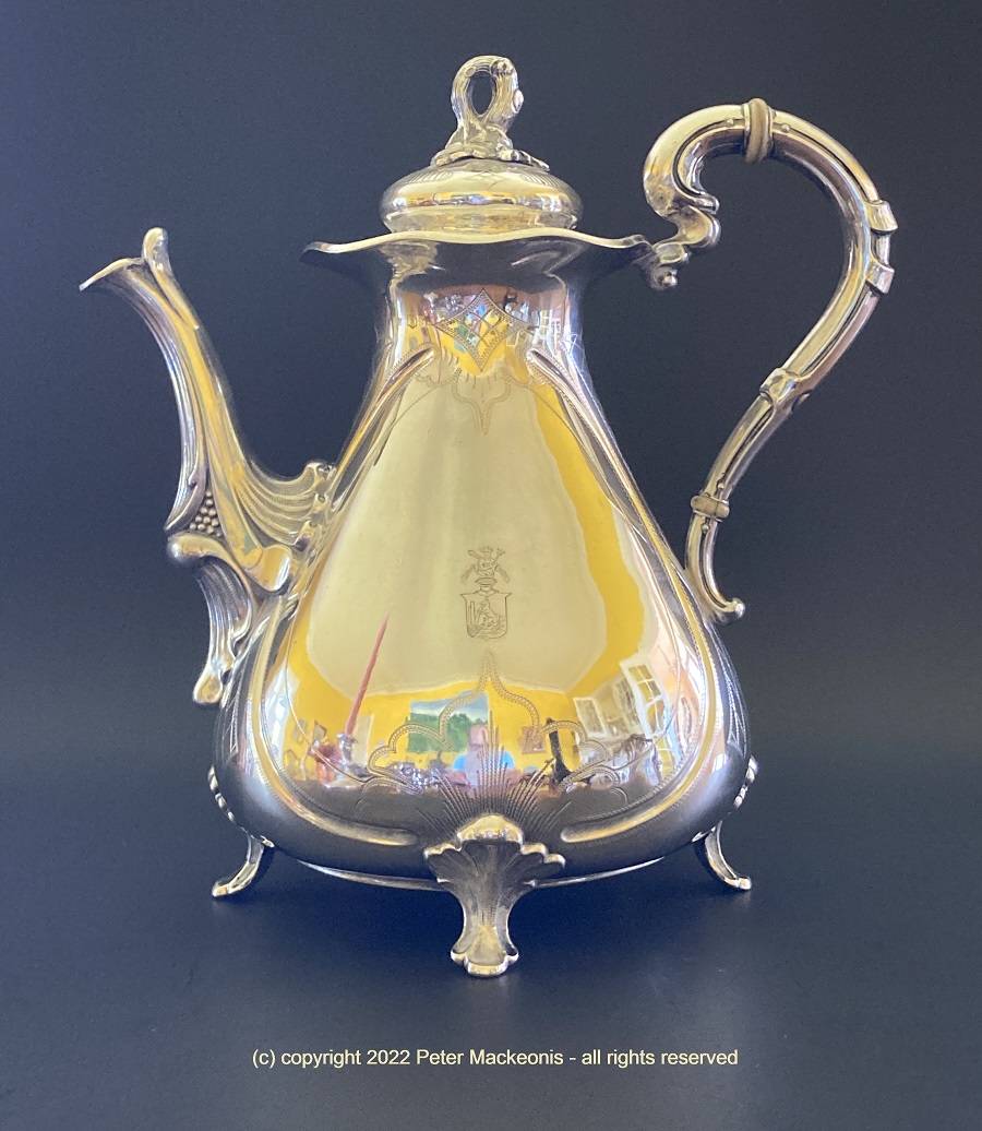 W Lameyer 12 Loth  Silver Chocolate Pot
