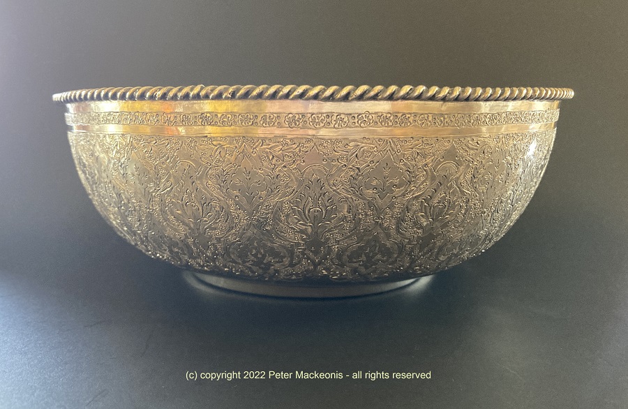 Parvaresh engraved isfanan silver bowl