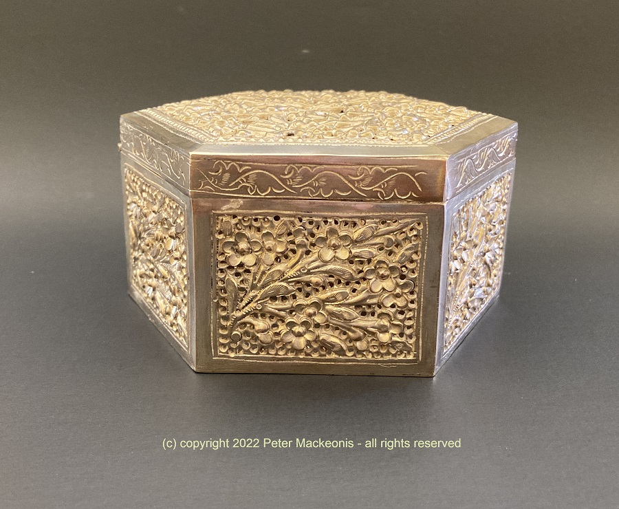 antique silver chinese straits peranakan cricket box