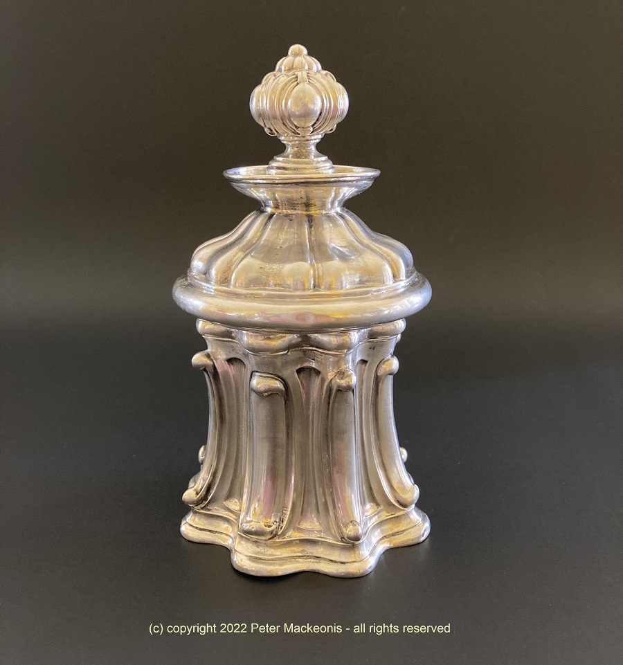Antique European silver tea caddy