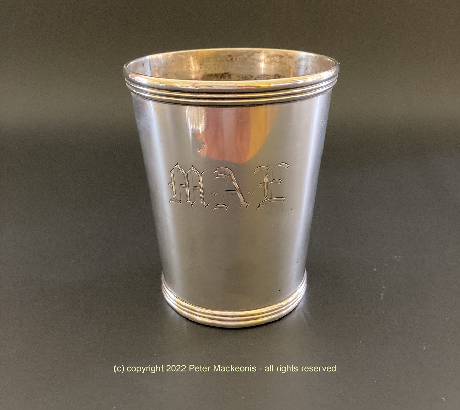 Willey & Blakslay coin silver mint julep cup 1825-1840